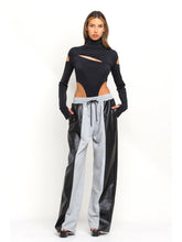 Load image into Gallery viewer, Half and Half Faux Leather Detail Sweatpants
