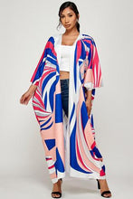 Load image into Gallery viewer, MULTI COLOR MAXI KIMONO CARDIGAN
