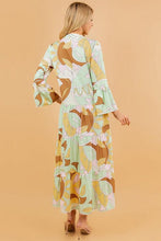 Load image into Gallery viewer, PRINTED LONG SLEEVE V-NECK LONG TUNIC DRESS
