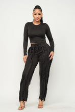 Load image into Gallery viewer, Crop Top And Fringes Detail Pants Set
