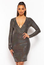 Load image into Gallery viewer, Chel&#39;s Sequin Plunging V Neck Mini Dress
