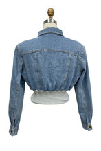 Load image into Gallery viewer, RHINESTONES CONTRAST DENIM JACKET
