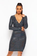 Load image into Gallery viewer, Chel&#39;s Sequin Plunging V Neck Mini Dress
